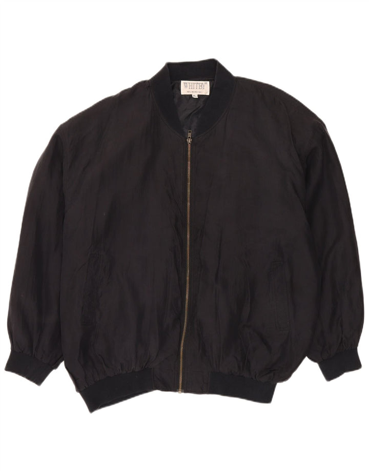 Jaqueta bomber masculina Whitby UK 44 2XL seda preta
