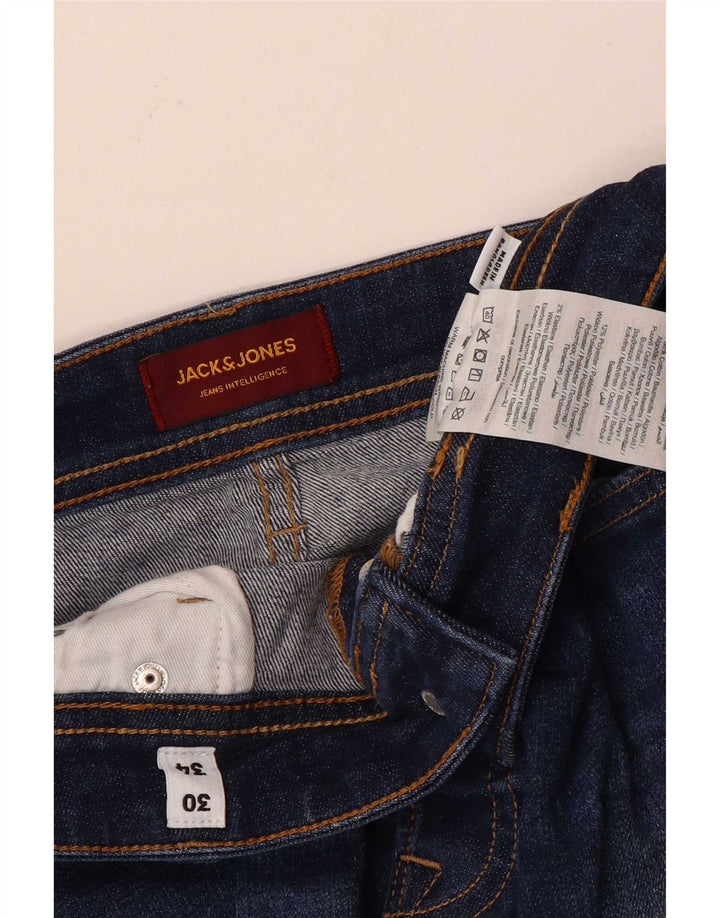 Jack & Jones Mens Slim Jeans W30 L34 Azul Algodão