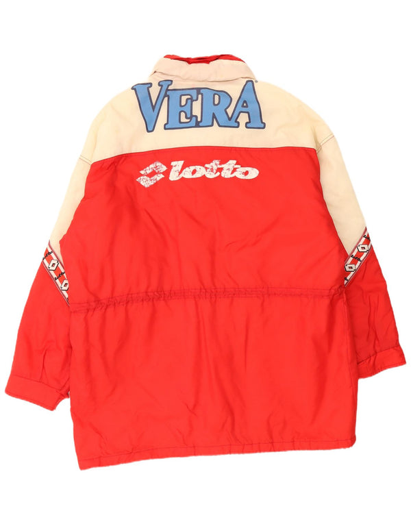 Casaco corta-vento masculino Lotto gráfico UK 42 XL vermelho colorblock