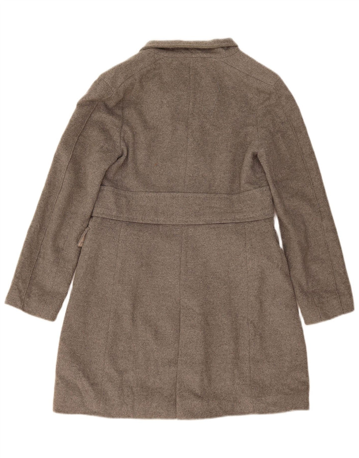 Casaco feminino Zara com peito duplo Reino Unido 14 lã cinza médio