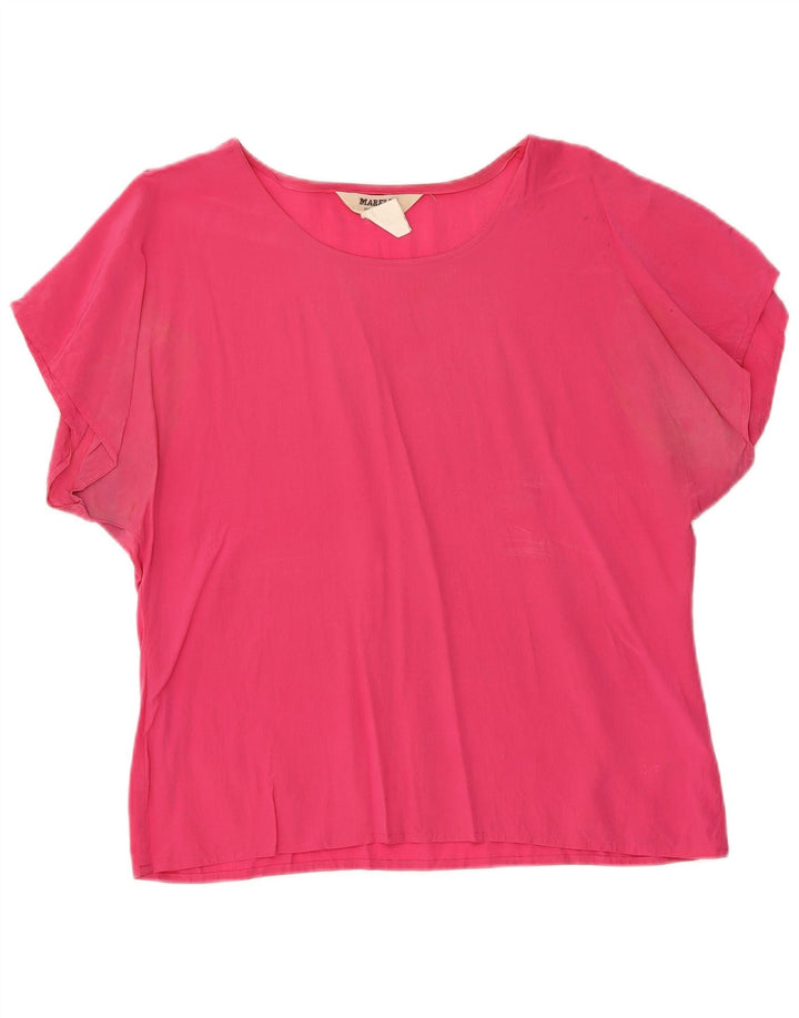 Blusa feminina MARELLA UK 16 grande seda rosa