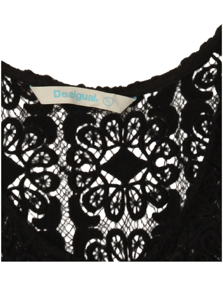 Blusa feminina sem mangas com estampa DESIGUAL UK 18 XL cinza paisley