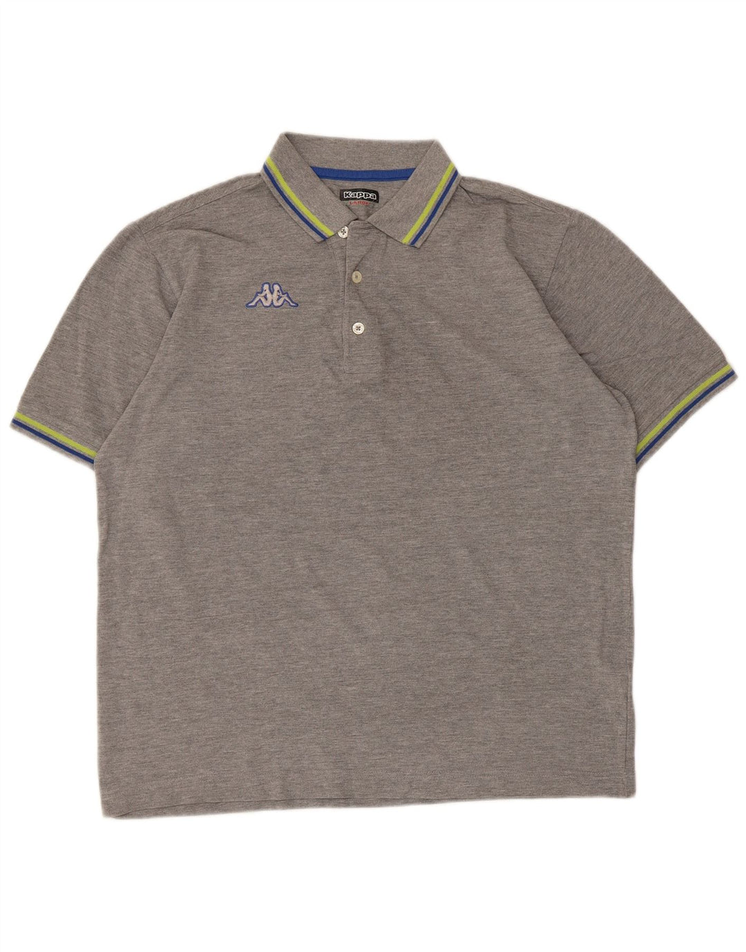 Camisa polo masculina Kappa grande algodão manchado cinza