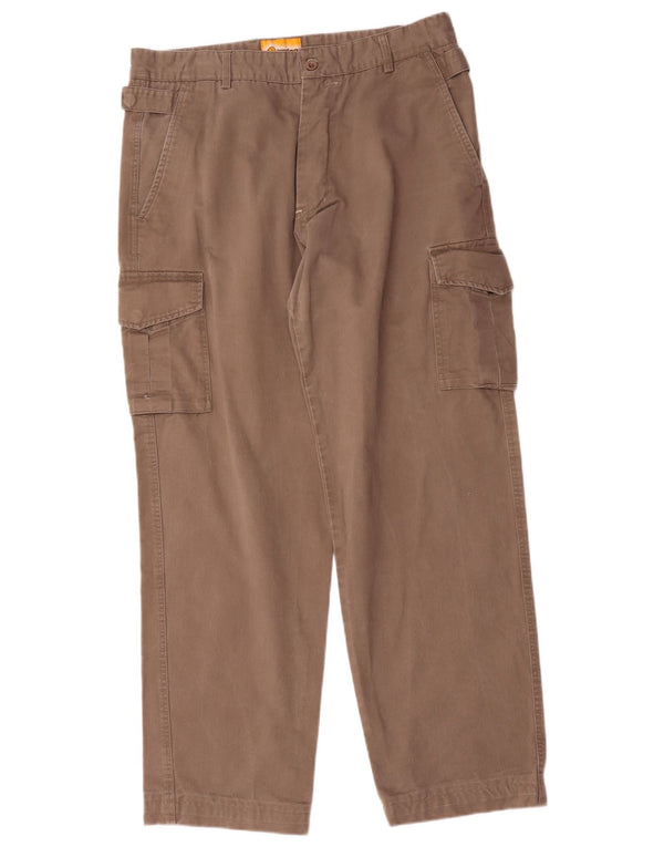 Calça cargo reta masculina vintage IT 52 XL W36 L32 bege