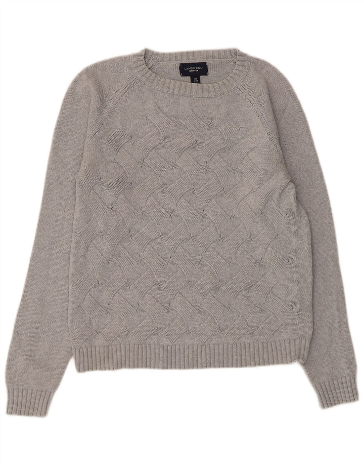 Suéter feminino Lands End Drifter Boat Neck Jumper Reino Unido 10/12 cinza médio