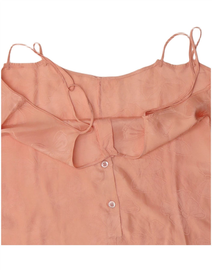 Top cami feminino vintage UK 16 grande rosa floral
