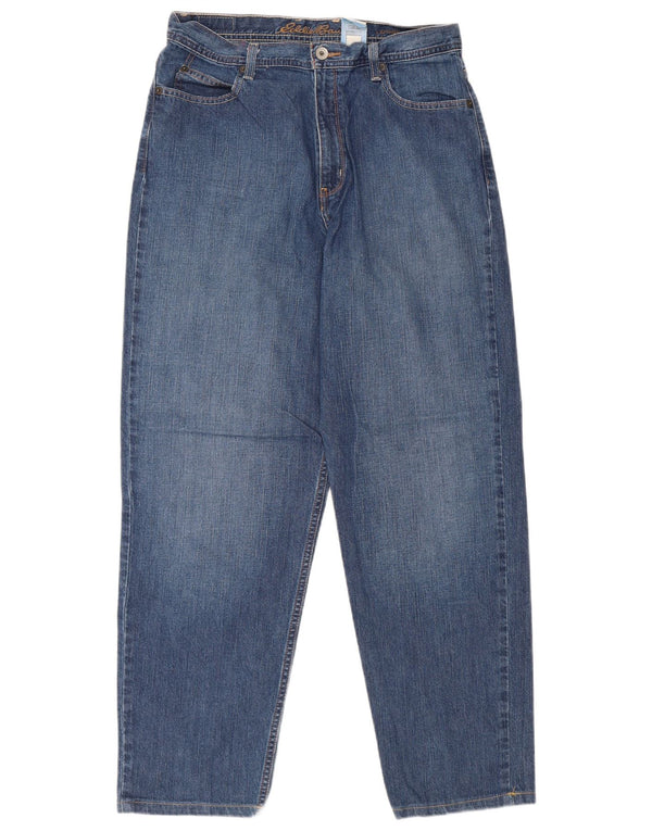 EDDIE BAUER Womens High Waist Loose Jeans US 14 XL W32 L29 Blue Cotton