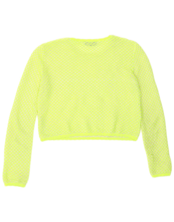 Blusa feminina Zara Top UK 14 poliéster geométrico verde médio