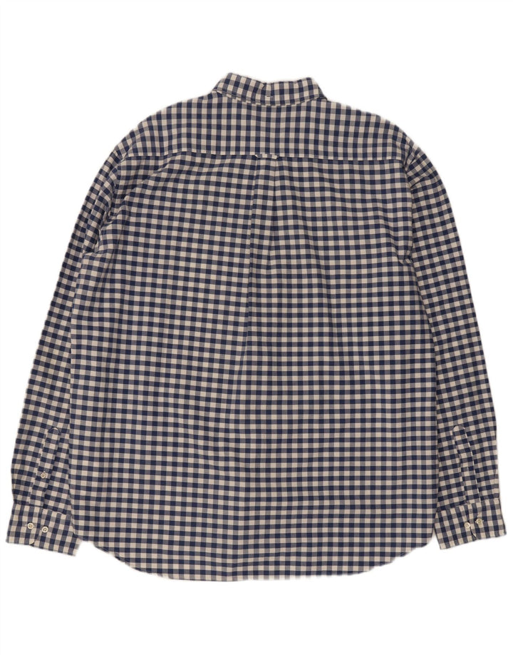 Camisa masculina Gant Regular Fit 3XL algodão guingão azul