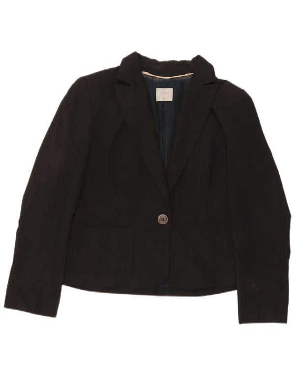 Jaqueta blazer feminina Oasis com 1 botão Reino Unido 16 grande poliéster preto
