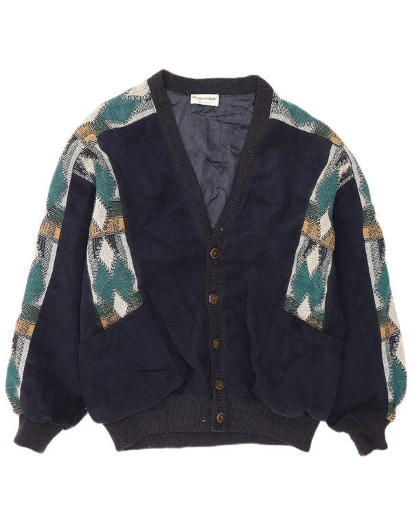 Luciano Chiari Jaqueta Bomber Masculina UK 40 Grande Azul Marinho Argyle/Diamante