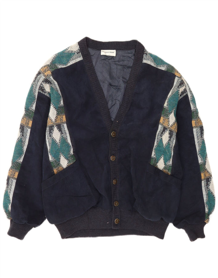 Luciano Chiari Jaqueta Bomber Masculina UK 40 Grande Azul Marinho Argyle/Diamante