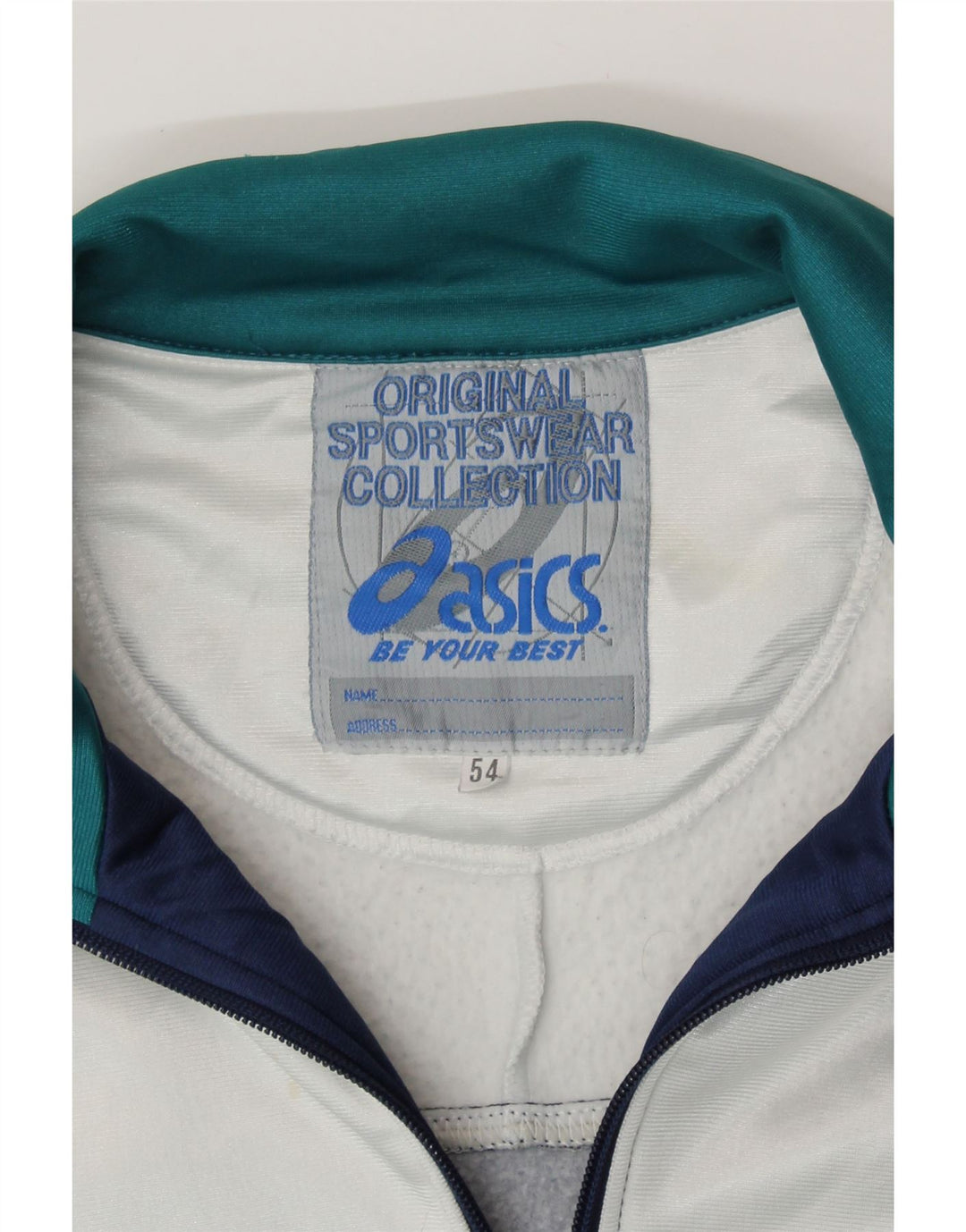 ASICS Mens Graphic Tracksuit Top Jacket IT 54 XL Azul marinho Colourblock