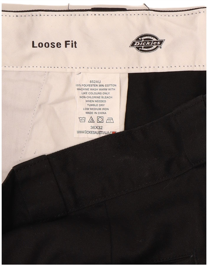Calças cargo masculinas Dickies Loose Fit W36 L32 poliéster preto