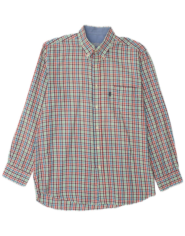 Camisa masculina BARBOUR média de algodão guingão multicolorido