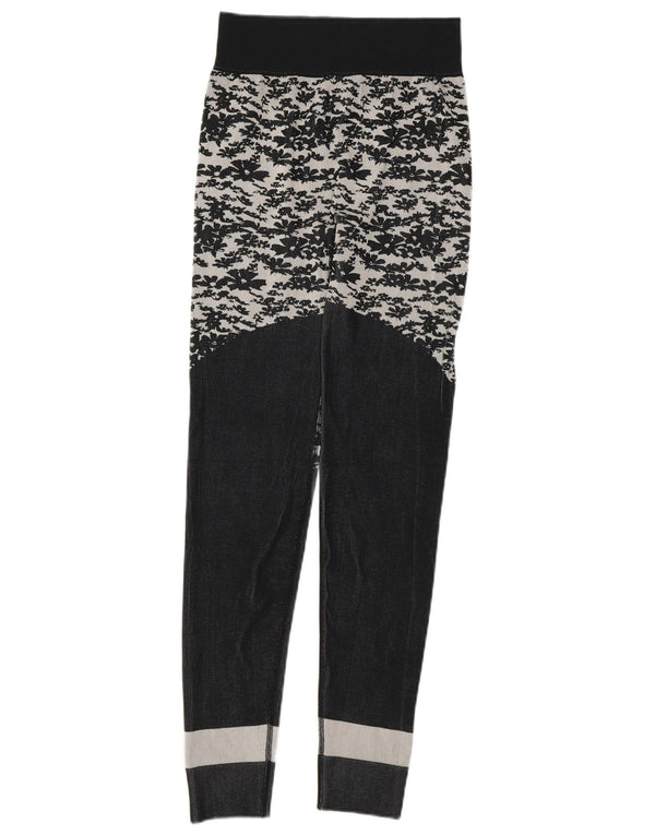 Adidas Womens Stella McCartney Leggings UK 8 Pequeno Cinza Floral Poliéster