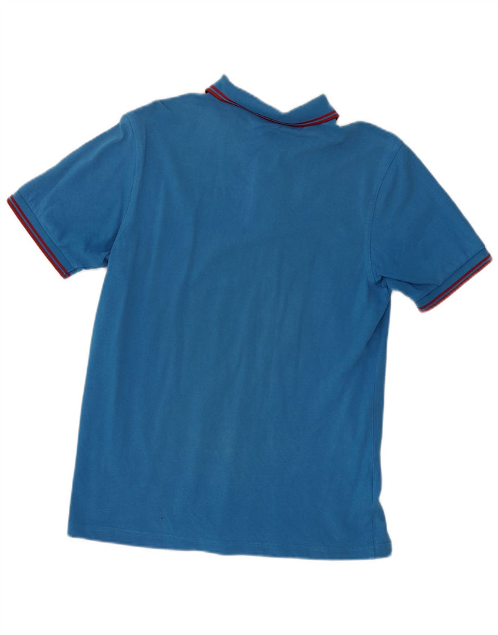Camisa polo masculina Fred Perry de algodão listrado azul médio