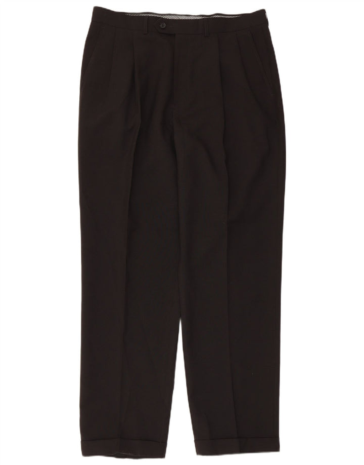 Calça de terno masculina MARKS & SPENCER W34 L31 poliéster preto
