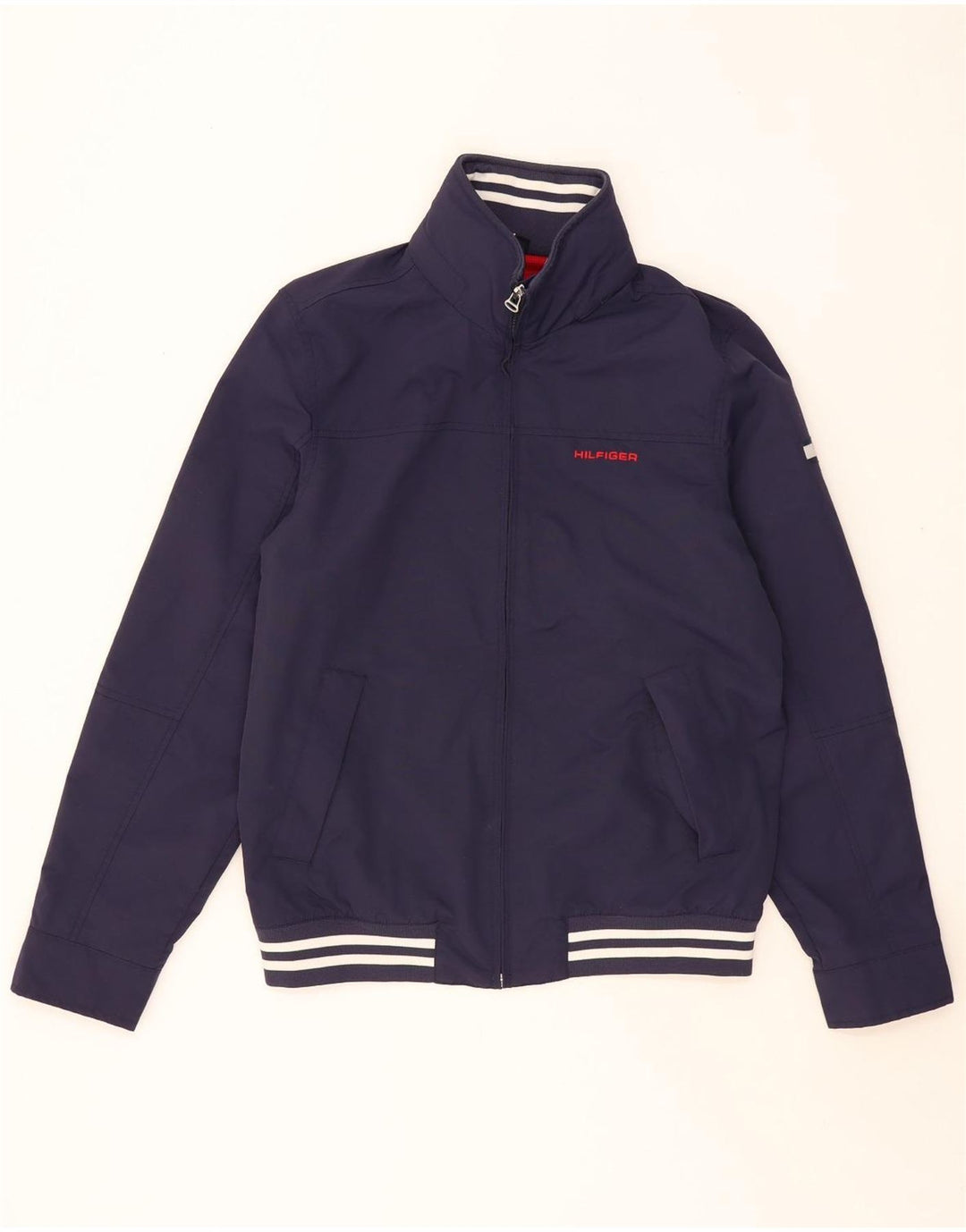 Jaqueta bomber masculina com capuz gráfico TOMMY HILFIGER Reino Unido 36 pequena azul marinho
