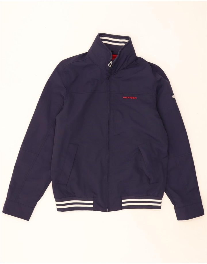 Jaqueta bomber masculina com capuz gráfico TOMMY HILFIGER Reino Unido 36 pequena azul marinho