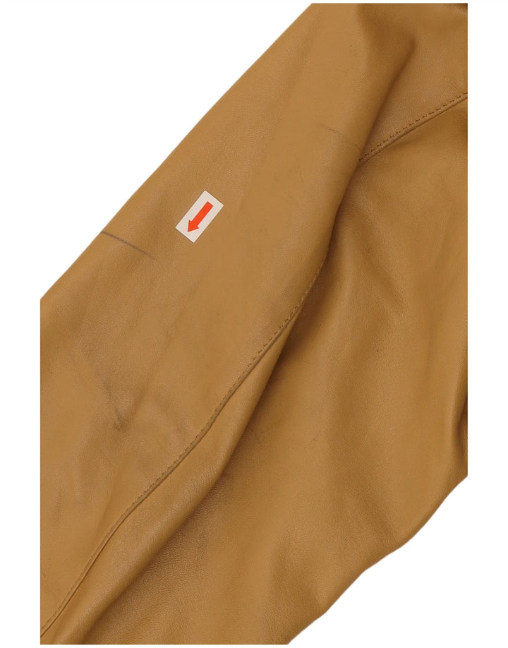 Jaqueta de couro feminina VINTAGE IT 52 2XL couro bege