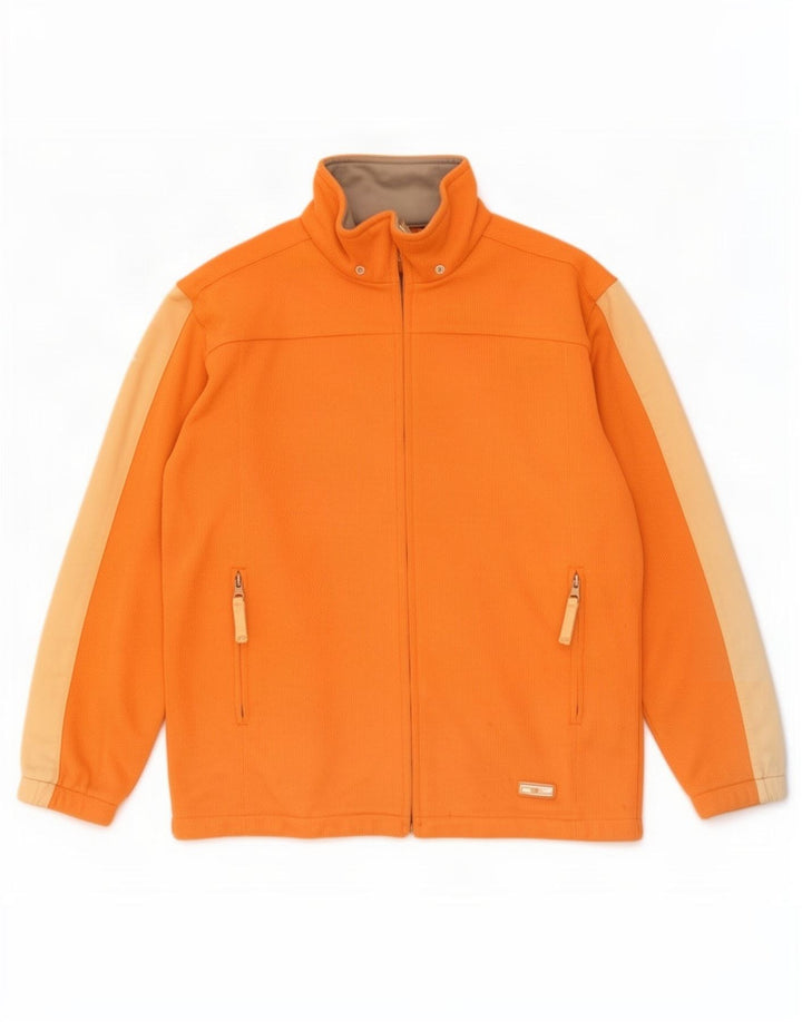 Diadora Womens Tracksuit Top Jacket UK 12 Medium Orange Colourblock