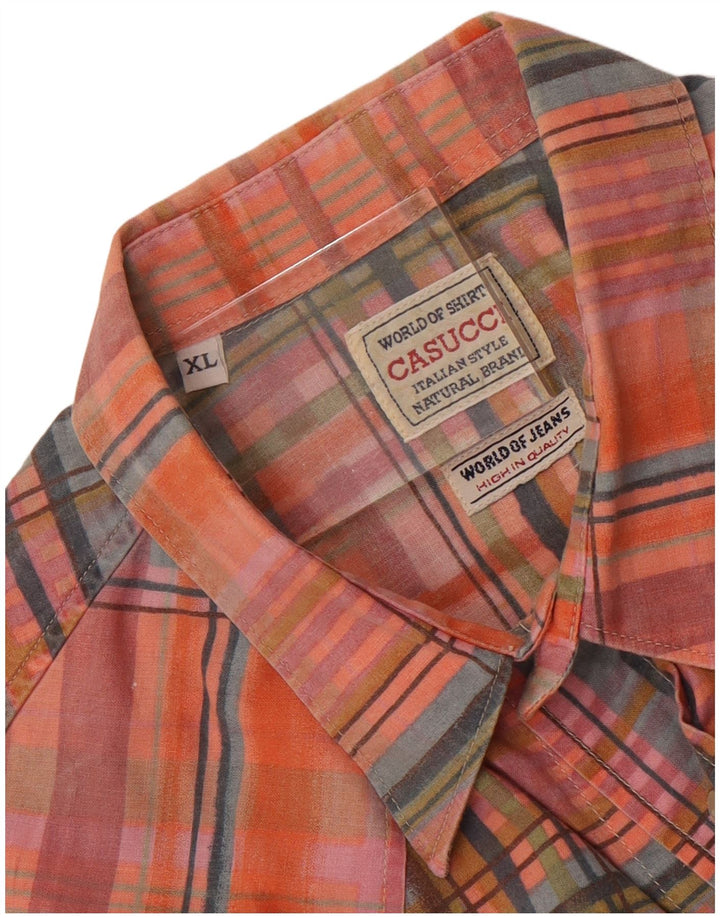 Camisa masculina sem mangas Casucci XL xadrez multicolorida