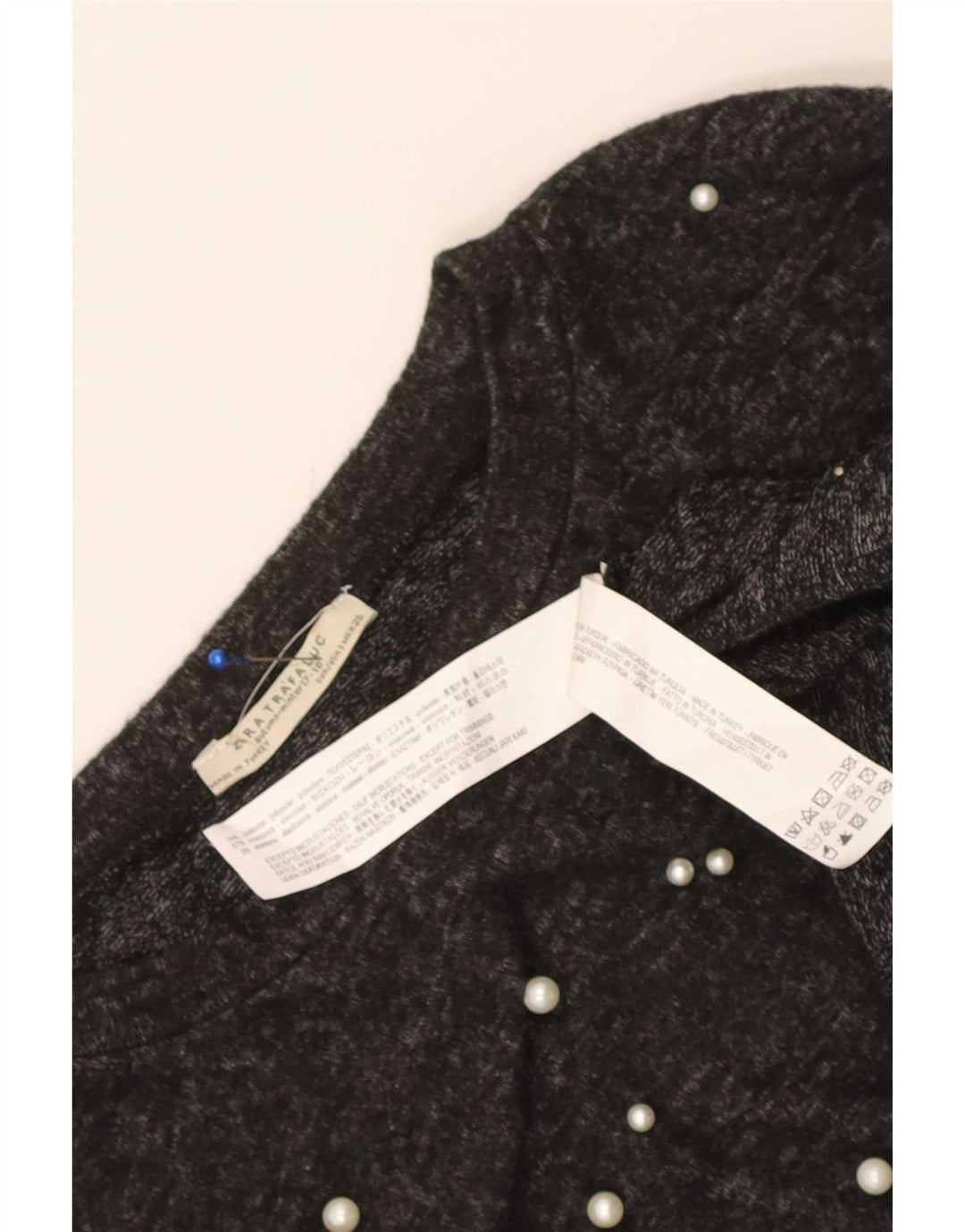 Camiseta feminina grande Zara UK 10 poliéster cinza pequeno