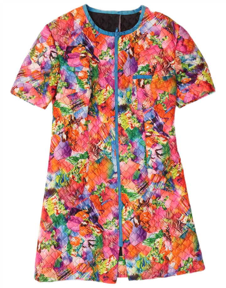 Vestido feminino vintage UK 14 médio floral multicolorido