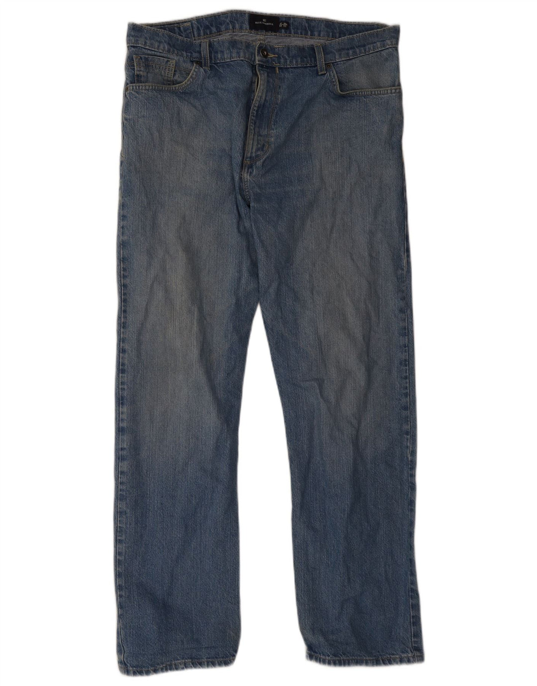 Marks & Spencer Masculino Blue Harbor Straight Jeans W38 L33 Azul Algodão