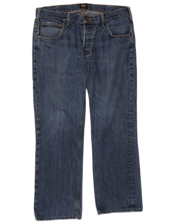 Lee Womens Knox Straight Jeans W36 L27 Azul Algodão