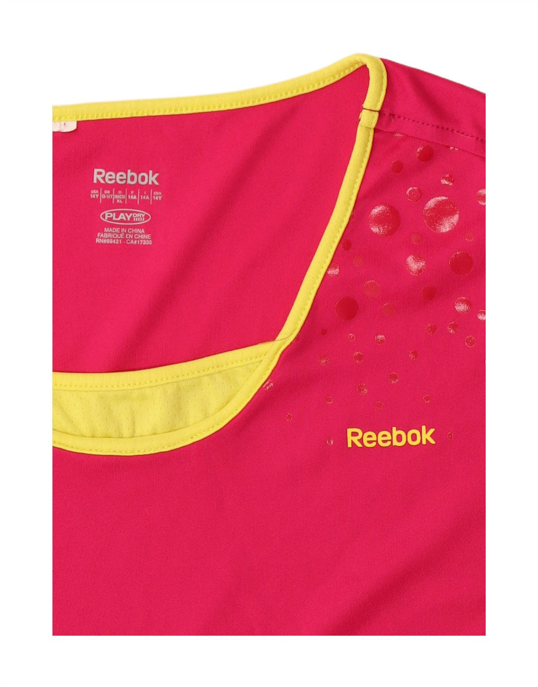 REEBOK Girls T-Shirt Top 13-14 Years Pink Vintage Reebok and Second-Hand Reebok from Messina Hembry 