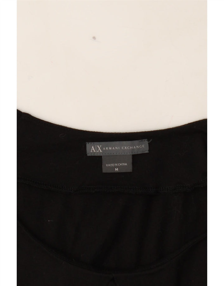 ARMANI EXCHANGE Womens Blouse Top UK 12 Medium Black Vintage Armani Exchange and Second-Hand Armani Exchange from Messina Hembry 
