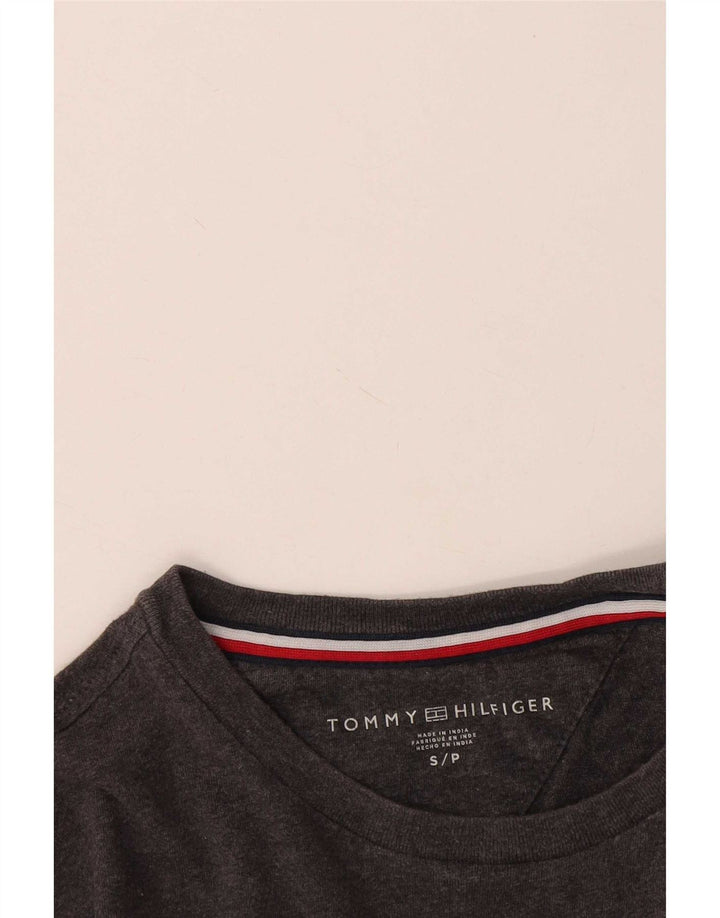 Camiseta masculina Tommy Hilfiger top pequeno cinza