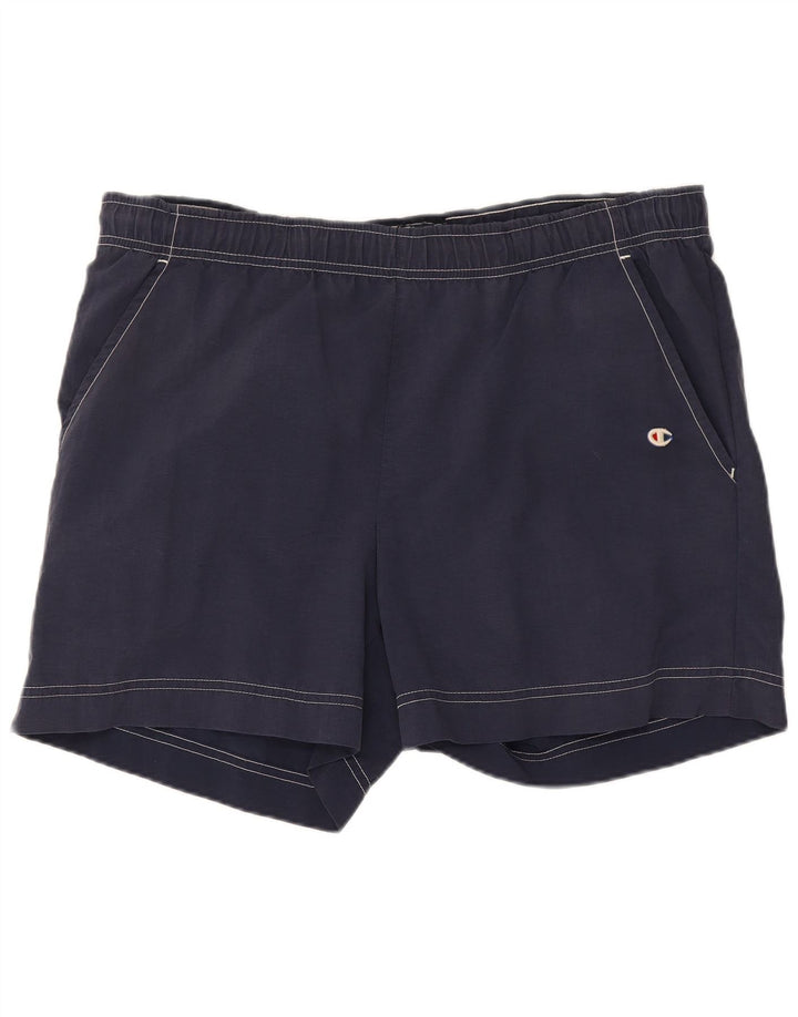 Shorts esportivos masculinos Champion pequenos azul marinho