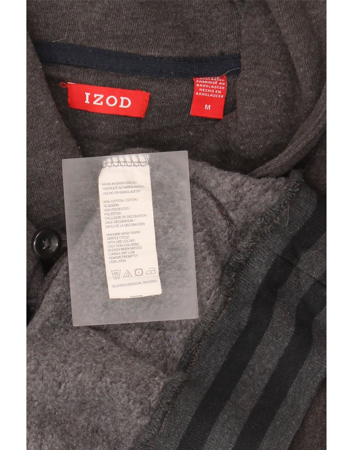 Suéter masculino IZOD com gola xale e algodão cinza médio