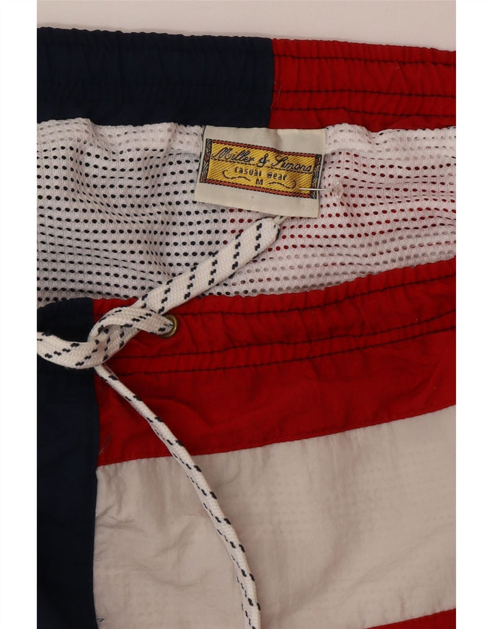 Shorts de natação vintage masculino gráfico médio multicolorido Colourblock Nylon