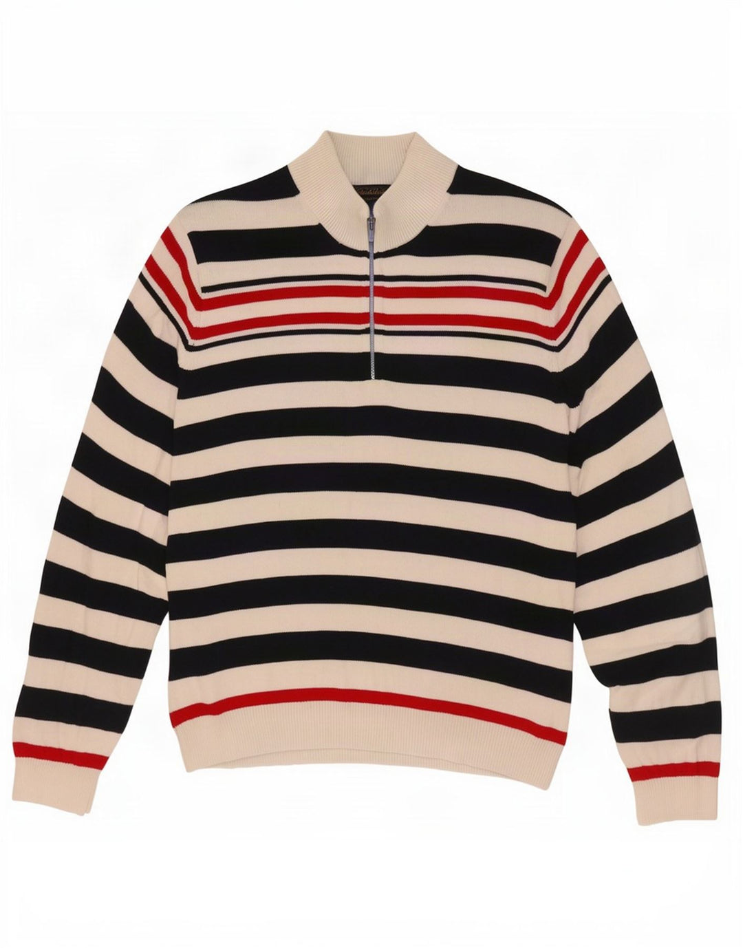 Suéter masculino Brooks Brothers com gola com botão XL listrado azul marinho