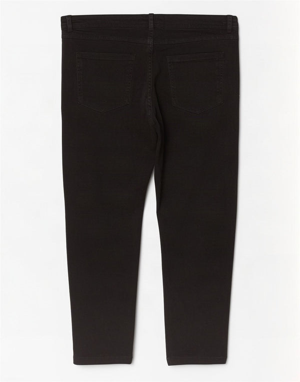M&Co Jeans Capri Feminino Petite Cintura Alta Reino Unido 16 Grande W36 L24 Algodão Preto