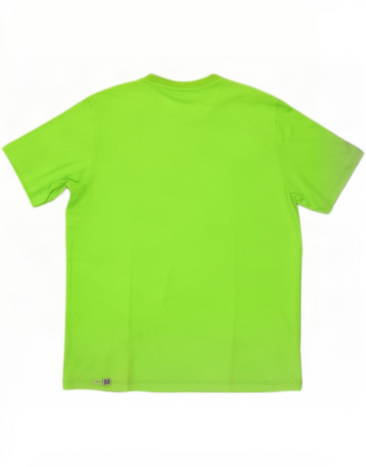 Adidas Mens T-Shirt Top XL Verde Geométrico Poliéster