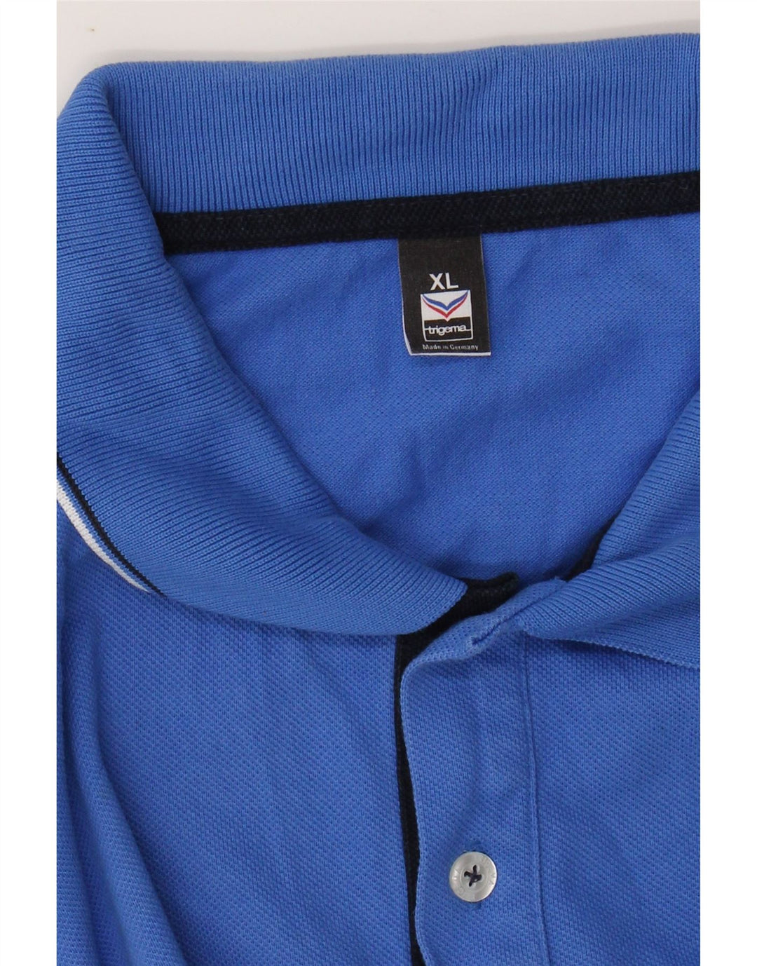 TRIGEMA Mens Polo Shirt XL Blue Cotton