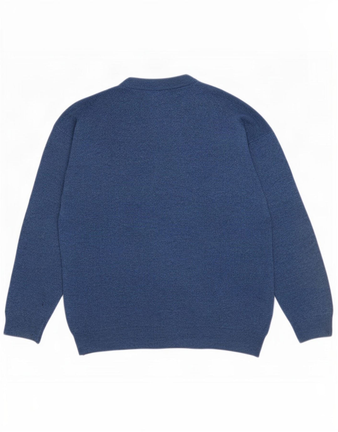Suéter masculino de fim de semana com gola redonda, azul médio Argyle/lã diamante