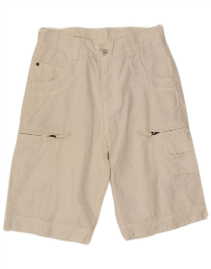 Wrangler Mens Fitz Cargo Shorts W30 Médio Algodão Branco