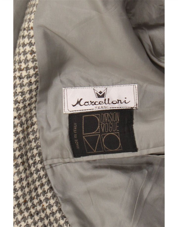 Jaqueta blazer masculina de 2 botões Division Vogue UK 38 cinza médio Houndstooth