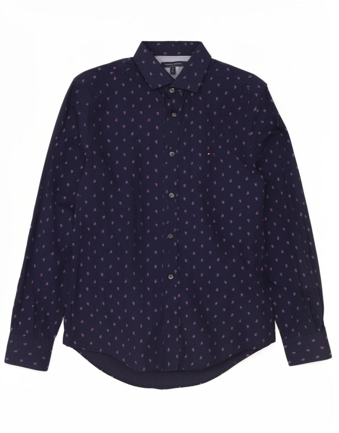 Camisa masculina Tommy Hilfiger média azul marinho algodão paisley