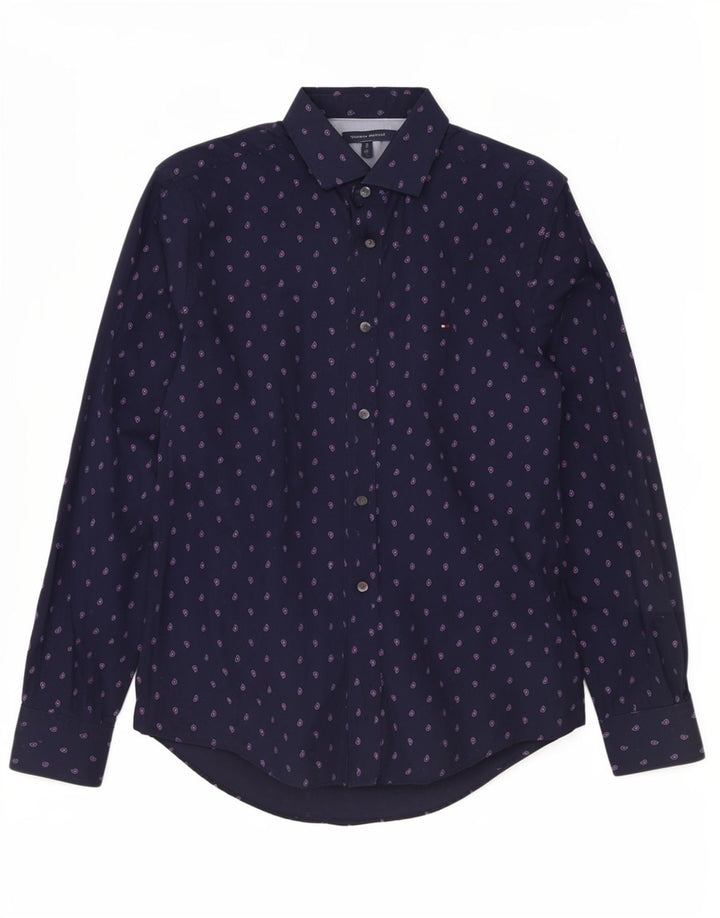 Camisa masculina Tommy Hilfiger média azul marinho algodão paisley