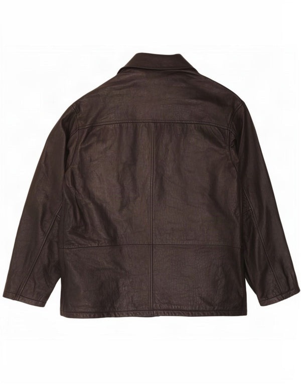 Jaqueta de couro masculina Trapper IT 50 grande preta