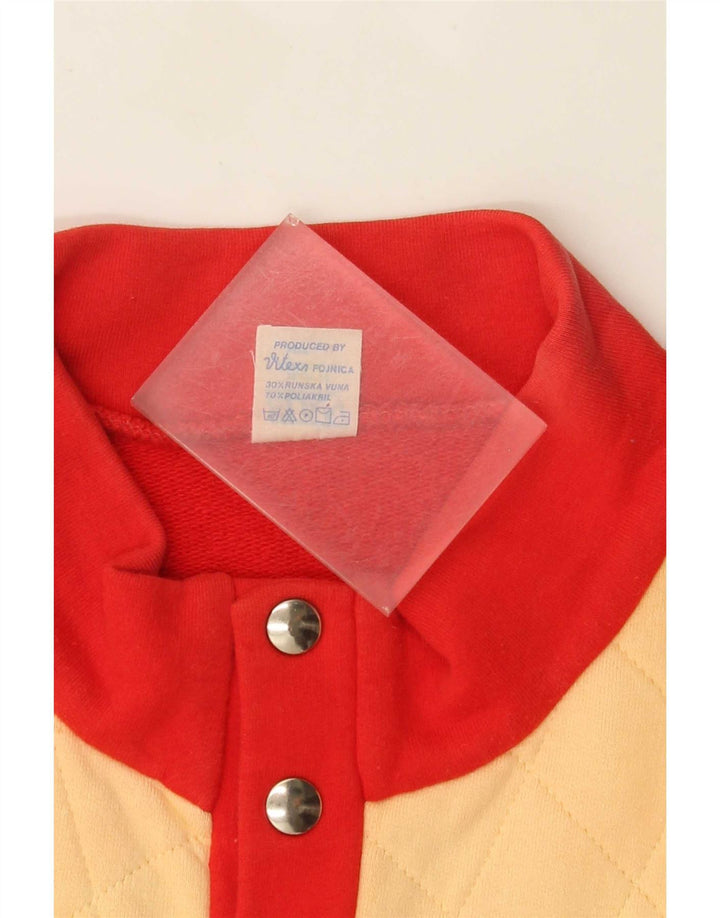 Moletom masculino vintage com gola em botão Jumper IT 48 Medium Red Colourblock