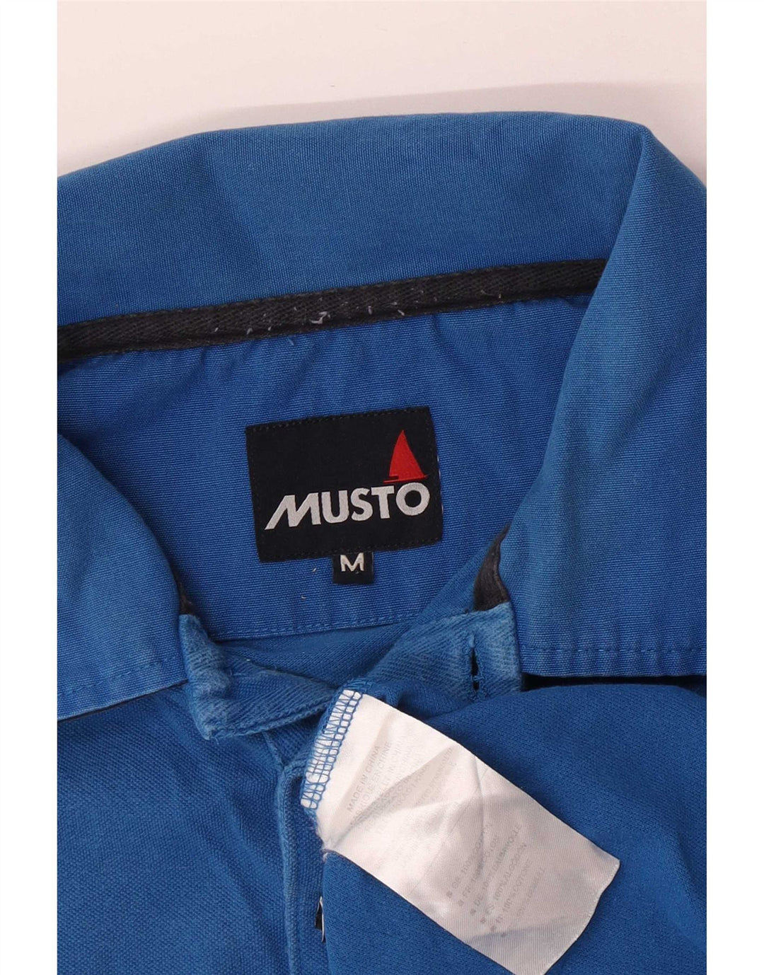 Camisa polo masculina Musto algodão azul médio
