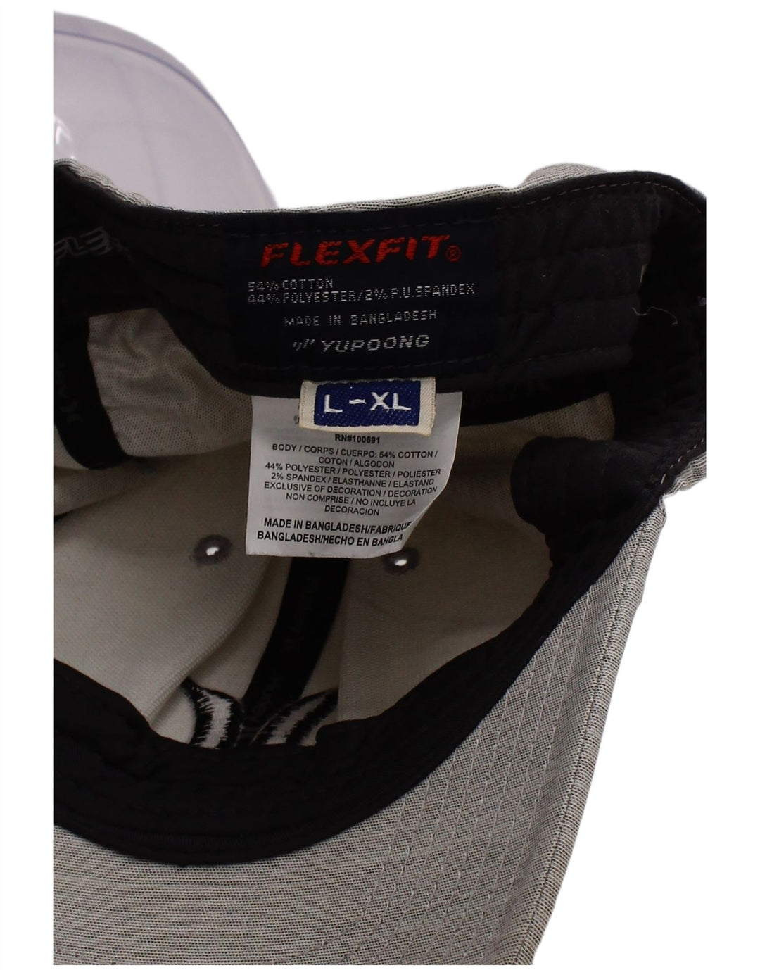 Boné de beisebol Hurley masculino Flex Fit gráfico grande/XL cinza poliéster